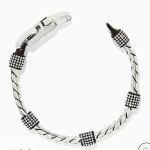 Brighton NWT Meridian bracelet silver black pave barrels